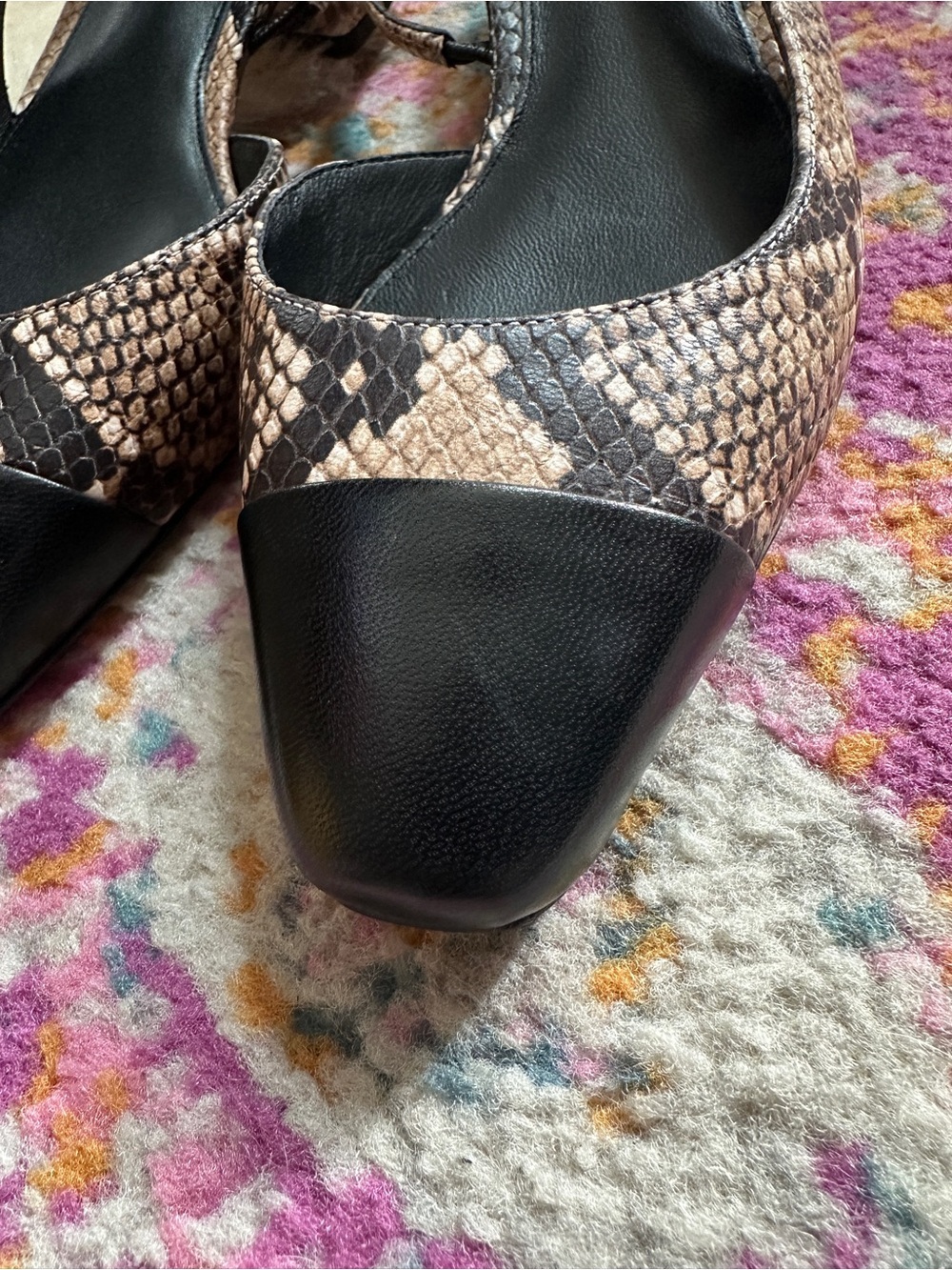 Veronica Beard Cecile Slingback Pumps – Latte Snakeskin Print – Women’s Size 7 - Picture 8 of 10